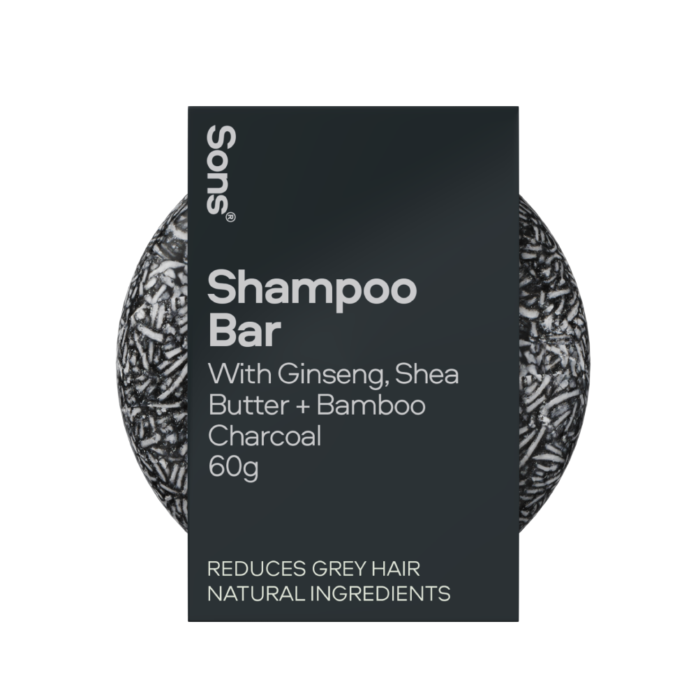 Sons Anti-Grey Bar, Solid Colour Restoration Shampoo Bar for Men - 3 Pack