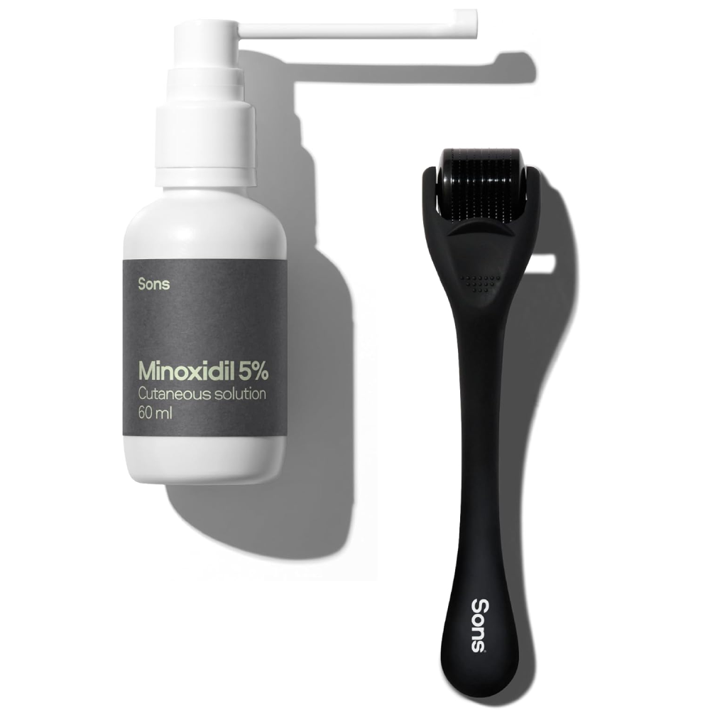 Sons Minoxidil 5% Cutaneous Solution and Dermaroller - 3 Month Pack
